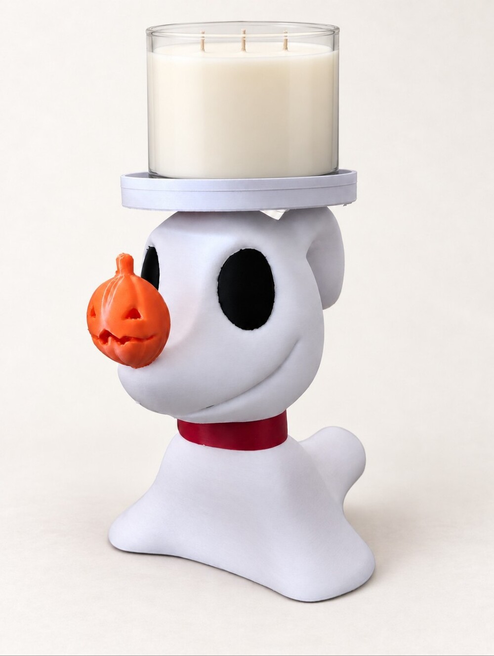 3D Printed Ghost Dog Halloween 3-Wick Candle Holder